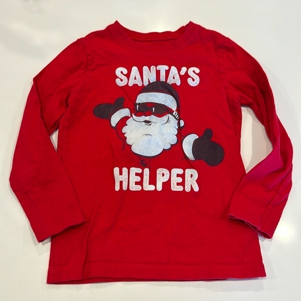 Carter's Santa's Helper Long Sleeve Tee Size 4T